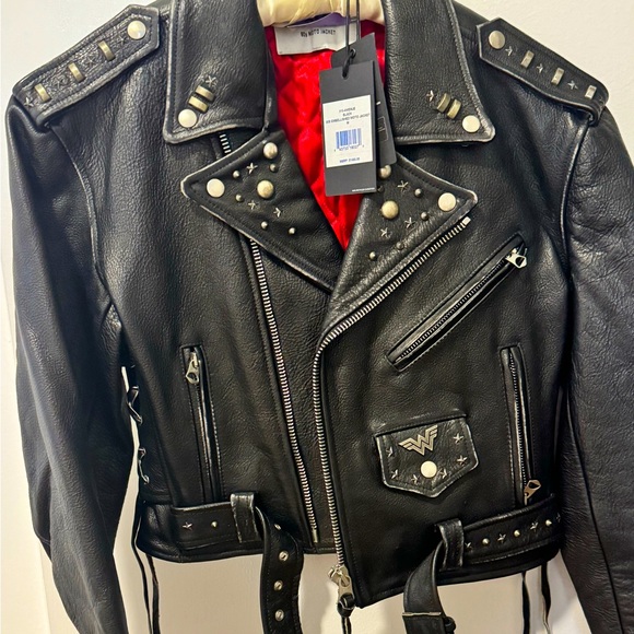 New with tags BLACK80S EMBELLISHED MOTO JACKET M